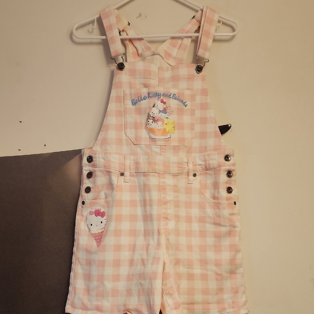 Hello Kitty Pink Checkered Overalls
